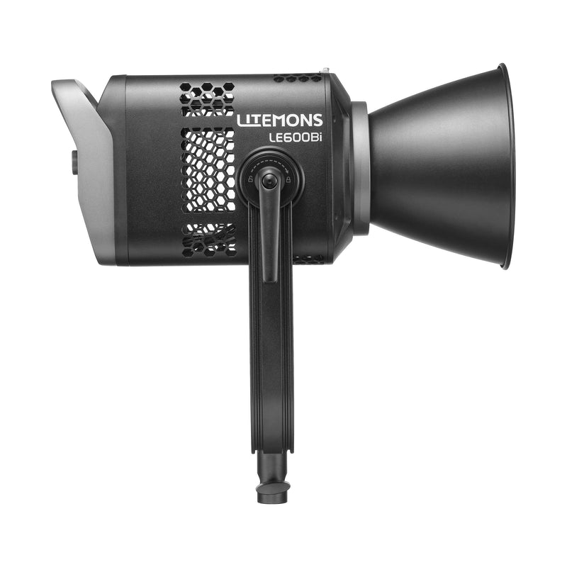 GODOX LITEMONS LE600Bi Variable Colour Temperature Bi-Colour COB LED Studio Light (BLACK) Side View