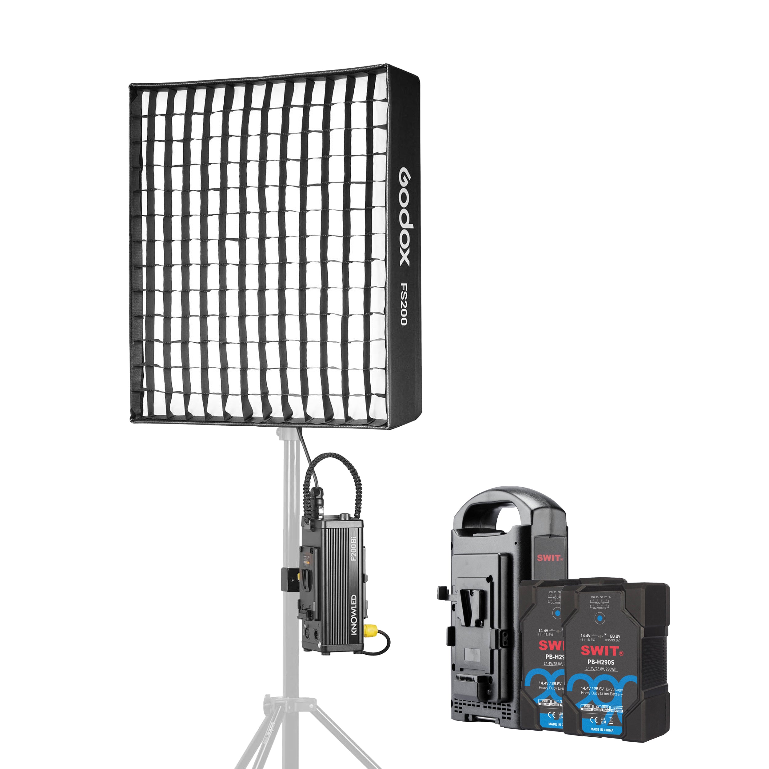 F200Bi Foldable LED Light Panel Mat with Two V-Mount Batteries