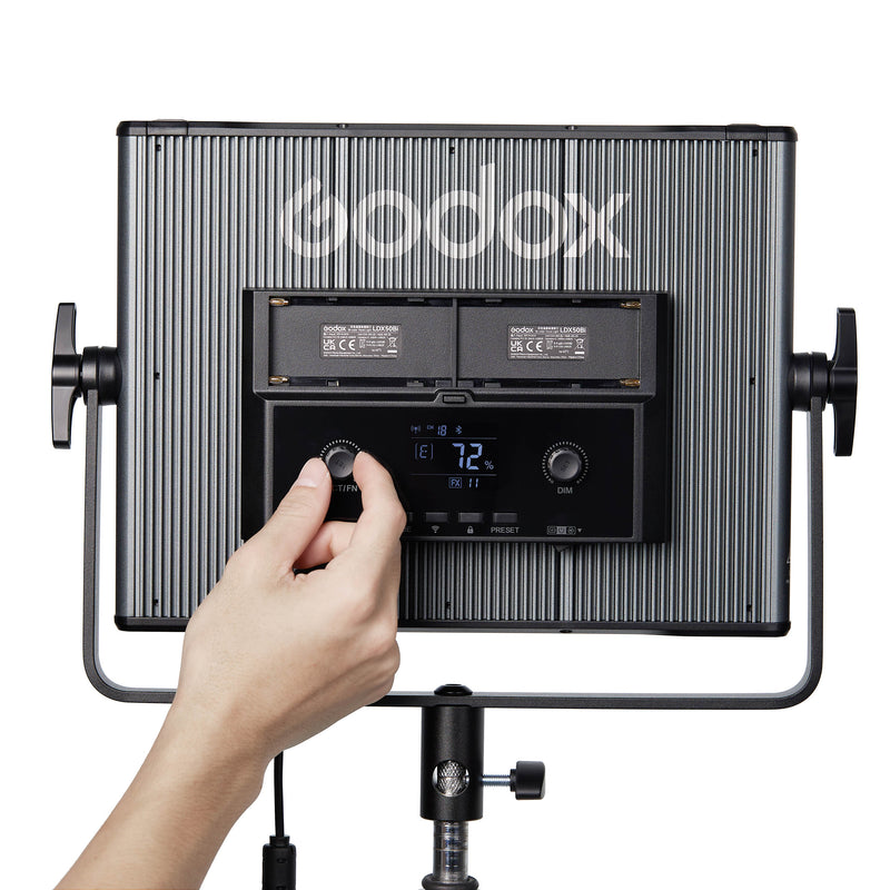 Godox LDX50Bi 65W Bi-Colour Variable Colour Temperature LED Panel Light Rear View