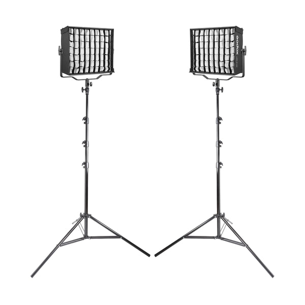 Godox LDX100Bi Bi-Colour LED Panel Light Video Twin Softbox Lighting Kit
