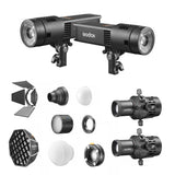 RS100R Twin 100W RGB LED Creative Lighting Kit with Modifiers