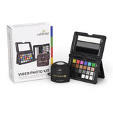Calibrite Video Photo Kit (Display Plus HL + ColorChecker Passport Video 2) Opened Up and Displayed