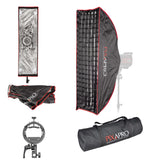 30x90cm (11.8"x35.4") Strip Easy-open Umbrella Softbox with 4cm Grid with S3 Bracket