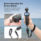 DigitalFoto PK-4 DJI OSMO Pocket 4 All-in-One Creator Kit with a wrist strap and additional security features against a blurred water background