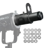 DigitalFoto Mini Snoot Projection Attachment for Aputure Storm 80C Box Content