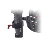 DigitalFoto THANOS Support Vest with Spring Arm for Single-Handle Gimbals Close up of Gimbal in Bracket