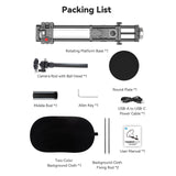 DigitalFoto V360EVO ELITE 2-Axis Motorised Rotating Platform Box Content