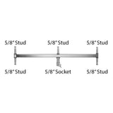 E-Image MS004 Offset Arm 75cm with 5/8" Stud Mounts Example of Mounts