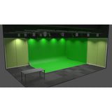 Curved Large Commercial Cyclorama Infinity Cove Backdrop and Frame Bundle Kit - Chromakey Green (Made To Order)