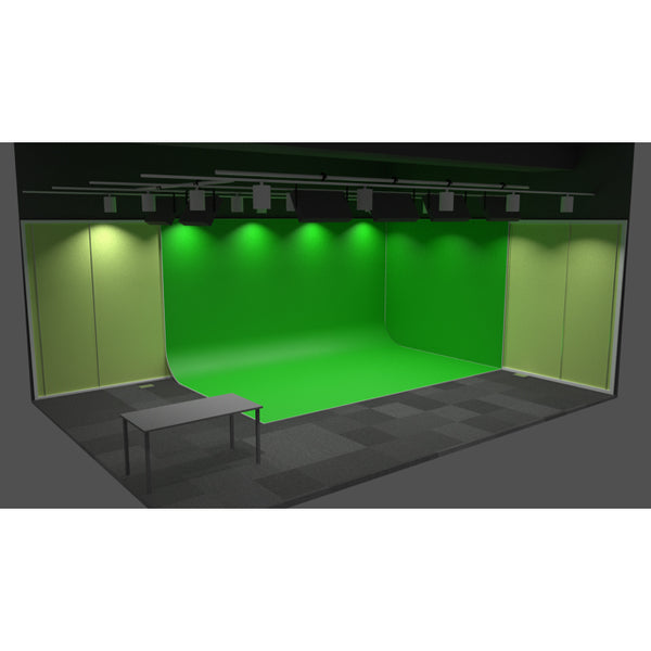 Curved Large Commercial Cyclorama Infinity Cove Backdrop and Frame Bundle Kit  - Black (Made To Order)