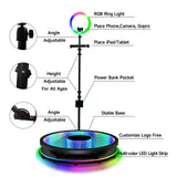 100cm 360° Infinity Glass LED Photo Booth for 1-6 people
