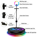 80cm 360° Metal LED Photo Booth for 1–4 People