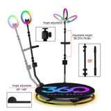 80cm 360° Metal LED Photo Booth for 1–4 People