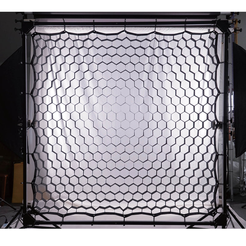 PiXAPRO 4x4cm Soft Grid for PiXAPRO 150x200cm Butterfly Frame Scrim Diffuser used in the studio