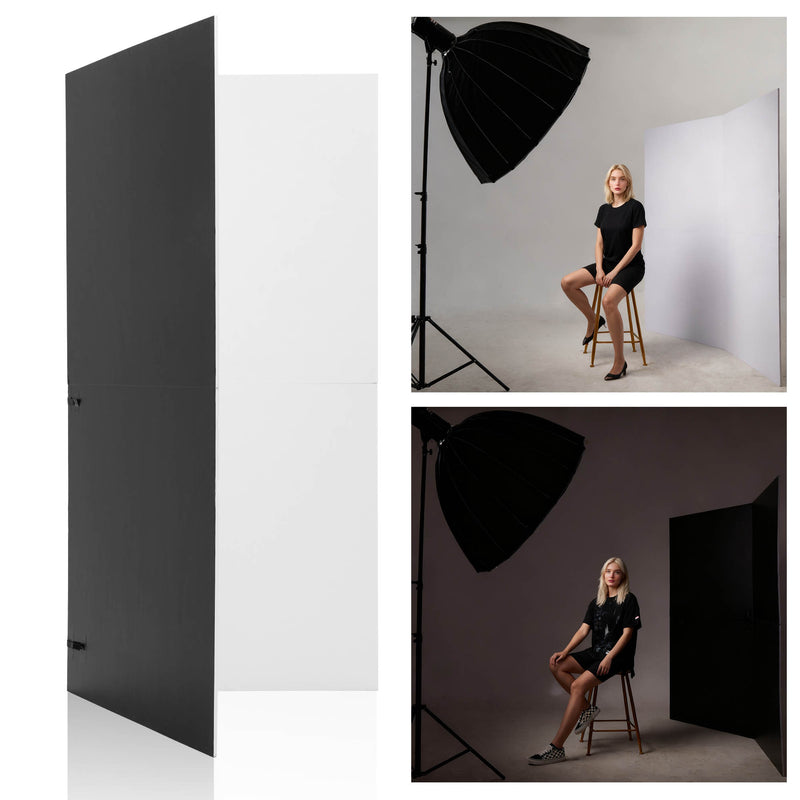 PIxapro 1x2m Foldable Black/white V-Flat Panel