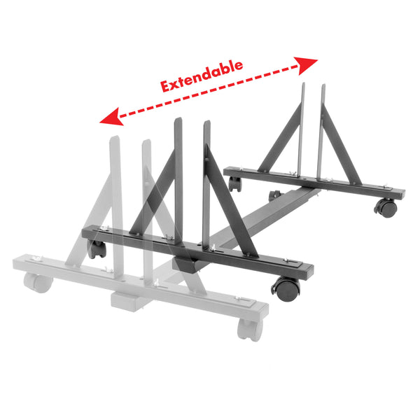 The PiXAPRO Polyboard Stand with Caster Wheels is Extendible