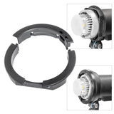 The GODOX AD-AB Converter ring with two inset images showing how it is used.