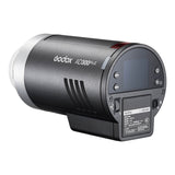 The Godox AD300proII Portable Battery Flash (Three-Quarter Back View With No Reflector)