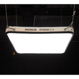 Godox KNOWLED AM1600R-48K 4'x8' Inflatable RGB LED Light Mat suspended from a ceiling rig in s movie studio