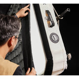 Gaffer attaching a grid to a Godox KNOWLED AM1600R-88K 8'x8' Inflatable RGB LED Light Mat