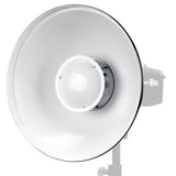 Godox BDR-W550 55cm (22-inch) White Beauty Dish Mounted to a light