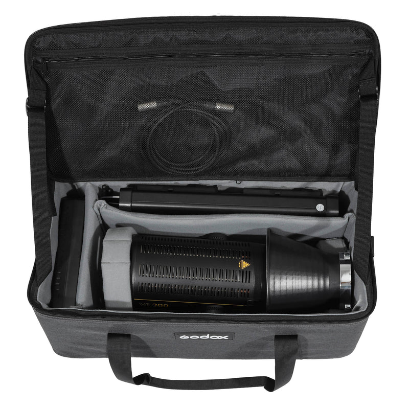 Godox CB-16 Padded Carry Case for VL-Series LED Video Lights Top-View Open showing Dividers