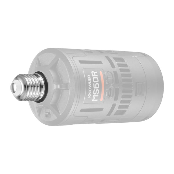 Godox E27 Mount adapter inserted into a MS60R