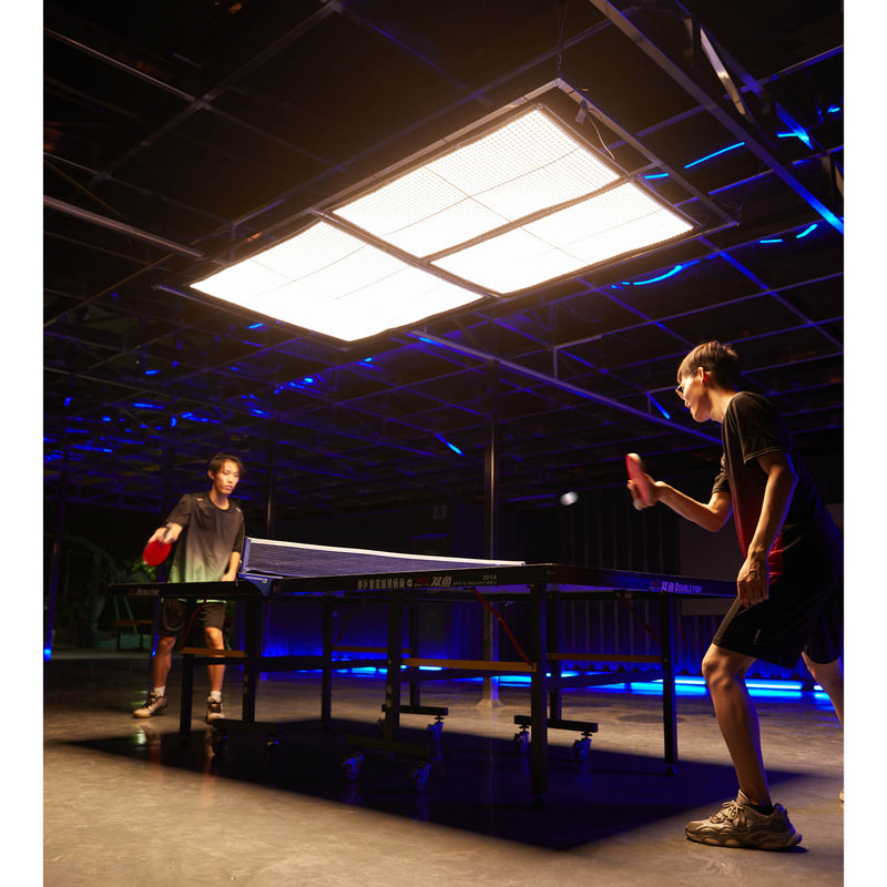 Godox KNOLWED F600Bi being used to illuminate a game of table tennis