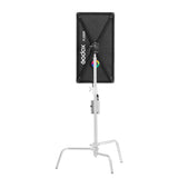 GODOX FL100R Flexible RGB LED Light Mat Panel Mounted to a C-Stand (Back View)