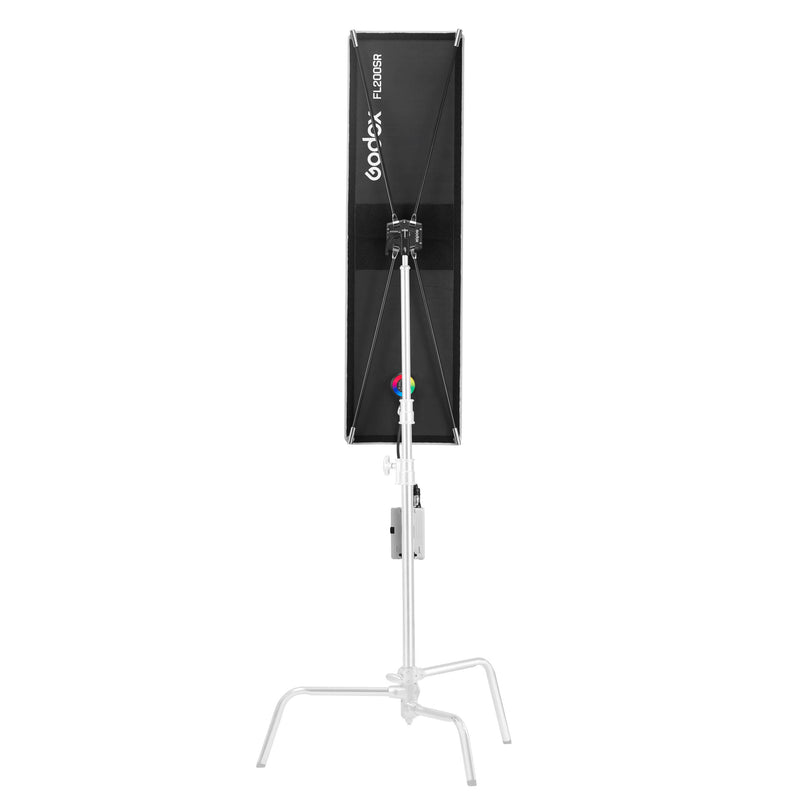 GODOX FL200SR Flexible RGB LED Light Mat Panel Mounted to a C-Stand (Back View)
