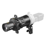 Godox AD-FP Projection attachment mounted to a Speedlite