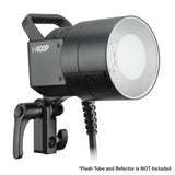 Godox H400P Extension Head for the AD400Pro and AD400ProII with Flash Tube and Standard Reflector Attached