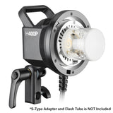 Godox H400P Extension Head for the AD400Pro and AD400ProII With Flash Tube and Bowens S-Type Adapter Attached