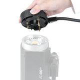 A Close up Godox H400P Extension Head Socket
