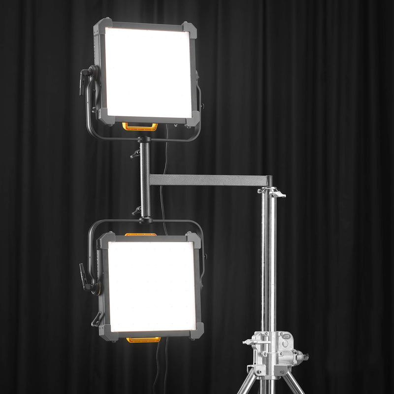 Godox HJ02 Bracket with 2x KNOWLED P600Bis mounted to a single Wind Up Stand