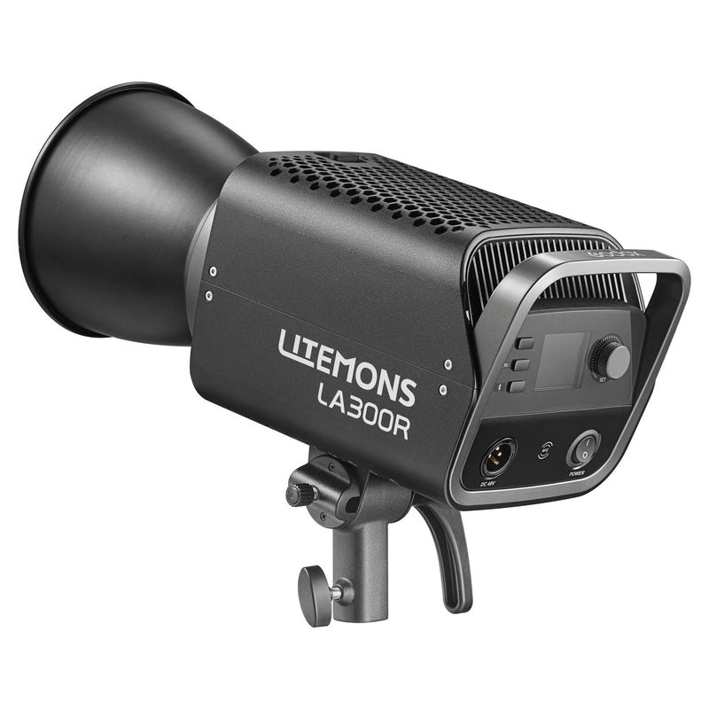 Godox Litemons LA300R Black RGB LED Studio Light Left Three-Quarter Back View