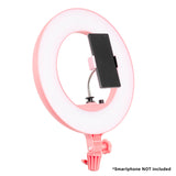 Godox LR180 Bi-Colour LED Ring Light with a smartphone mounted to  the bracket (smartphone not included)