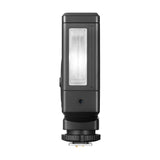 Godox Lux Junior II flash in its vertical position shown on a clean white background (Front View)