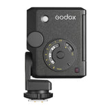Godox Lux Junior II flash in its vertical position shown on a clean white background (Right Side View)