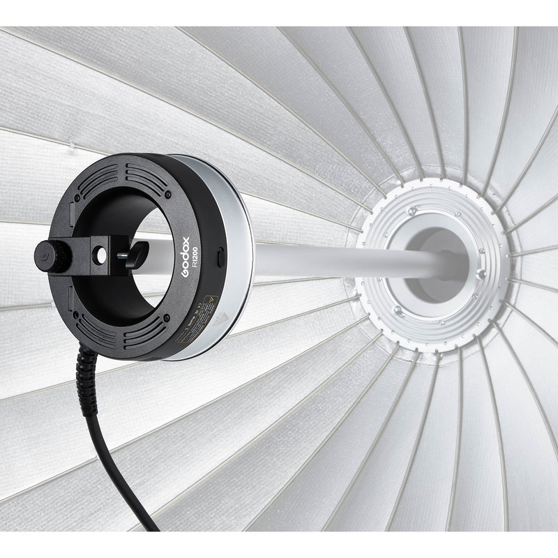 Godox MB-02 Mounting Bracket for R1200 Ring Flash In use with Godox Parabolic Reflector