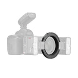 MF-AR Lens Mounting Adapter for MF12 Macro Flash Mounted to a Camera with 2x MF12 Flashes mounted to it