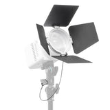 Godox ML-B4 Magnetic Barn Door Set Mounted to an ML150Bi Light on a stand