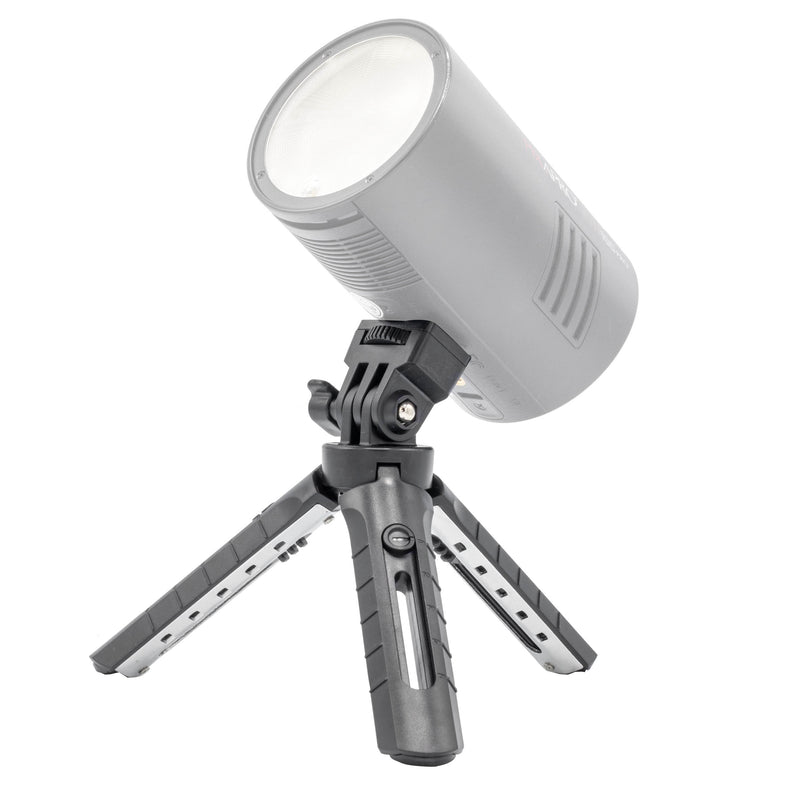 GODOX MT-01 Extendable Leg Mini Tripod with AD100Pro Mounted to  It