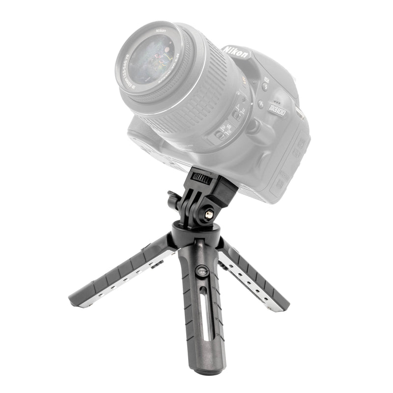 GODOX MT-01 Extendable Leg Mini Tripod with small DSLR camera mounted to it
