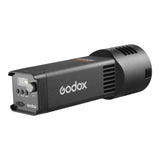 Godox  RS100R Compact RGB LED Battery-Powered studio light on a white background (Back View)