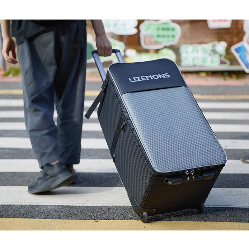 Godox SC27 Roller case being rolled across a road