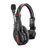 A Godox SkyTalk Air Master Headset with the mic pointing upwards on a White Background