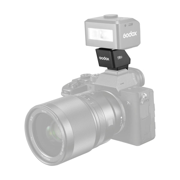 Godox TR TTL Hot Shoe Riser for Small Flashes Mounted to a Camera with a iT30Pro Flash Mounted to it
