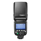 Godox TT685II speedlite (Back View with LCD Screen and Head Pointed Upwards)