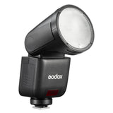 Godox V1mid Compact Round-Head TTL Speedlite (Three-Quarter Front View)